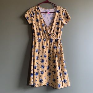 Yellow and Blue Floral Dress